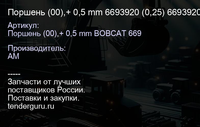 Поршень (00),+ 0,5 mm 6693920 (0,25) 6693920 | купить запчасти